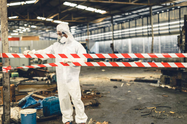 Professional Biohazard Cleanup technician working in Moline, MI